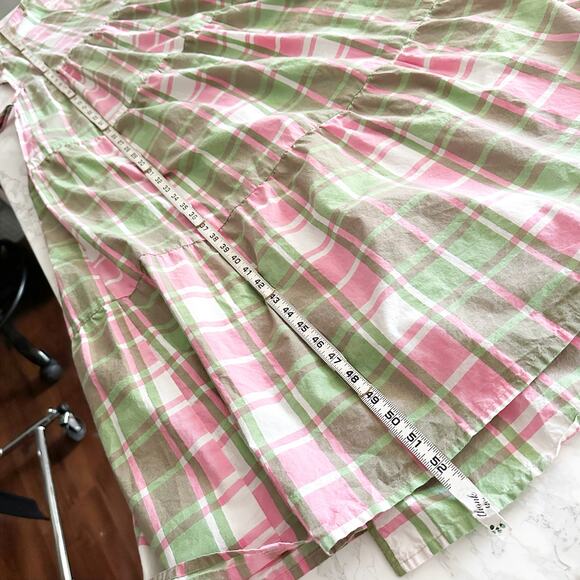 SZ Blockprints Emily Green/Pink Plaid Maxi Wrap Dress women’s size medium - Picture 11 of 11